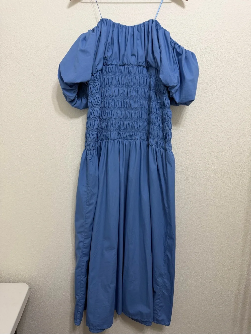 Abercrombie & Fitch Smocked Drop Waist Puff Sleeve Maxi Dress XL